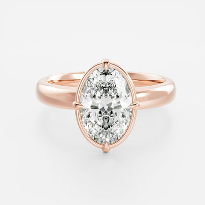 Oval: Pronged Bezel Lab Grown Diamond