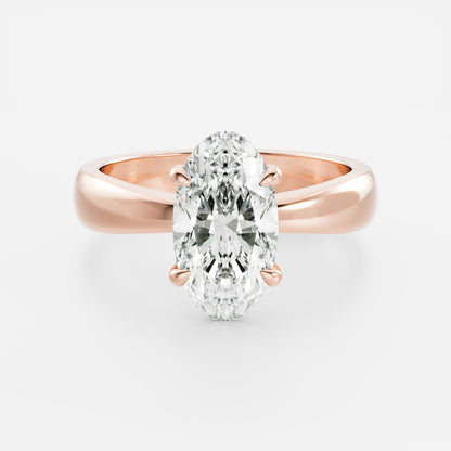 2.5 CT Moval: Chunky Solitaire Lab Grown Diamond Engagement Ring