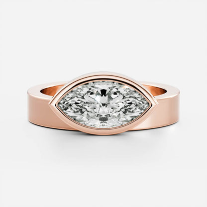 2 CT Marquise: Chunky Bezel Lab Grown Diamond