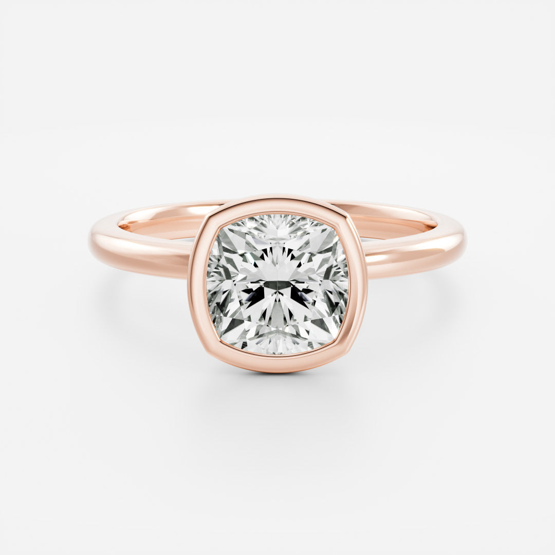 Cushion: Bezel Solitaire Lab Grown Diamond