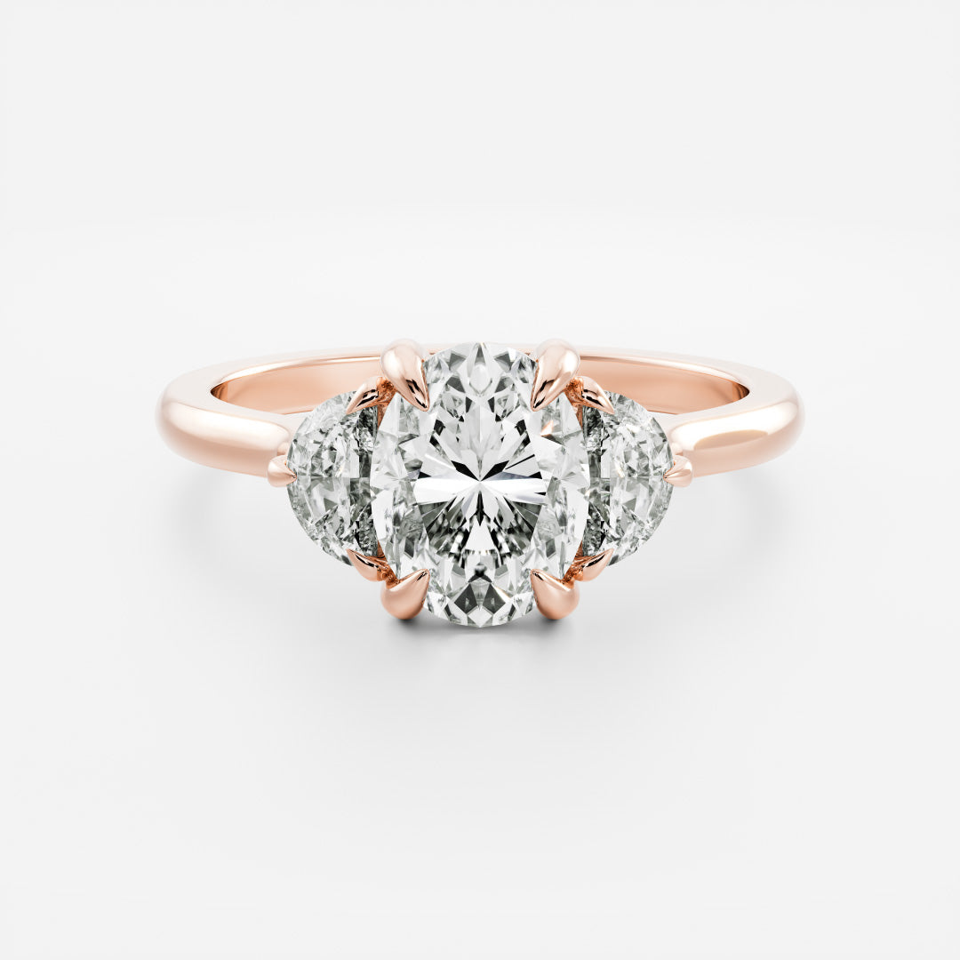 2.5 CT Oval: Three Stone Lab Grown Diamond