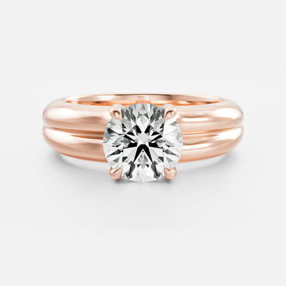 Round: Double Band Solitaire Lab Grown Diamond