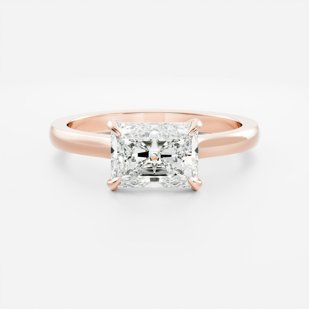 East-West Radiant: Cathedral Solitaire Lab Grown Diamond