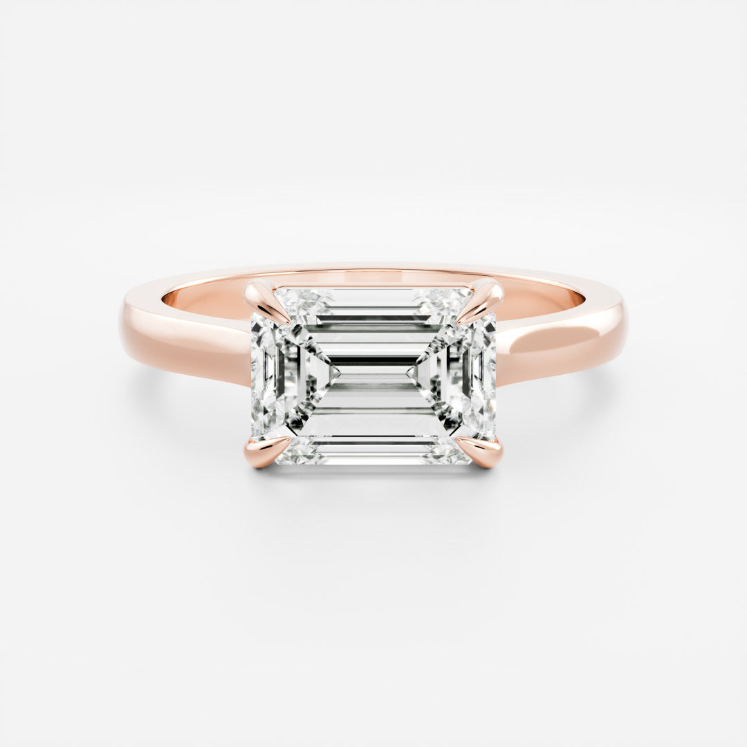 2 CT Emerald: East-West Cathedral Lab Grown Diamond