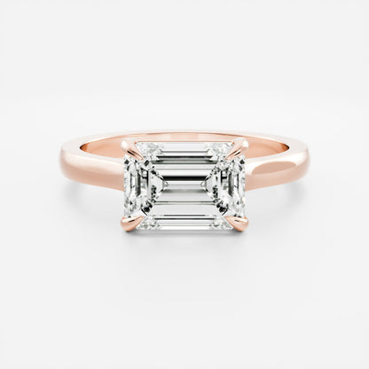 2 CT Emerald: East-West Cathedral Lab Grown Diamond