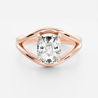 2 CT Elongated Cushion: Split Shank Lab Grown Diamond