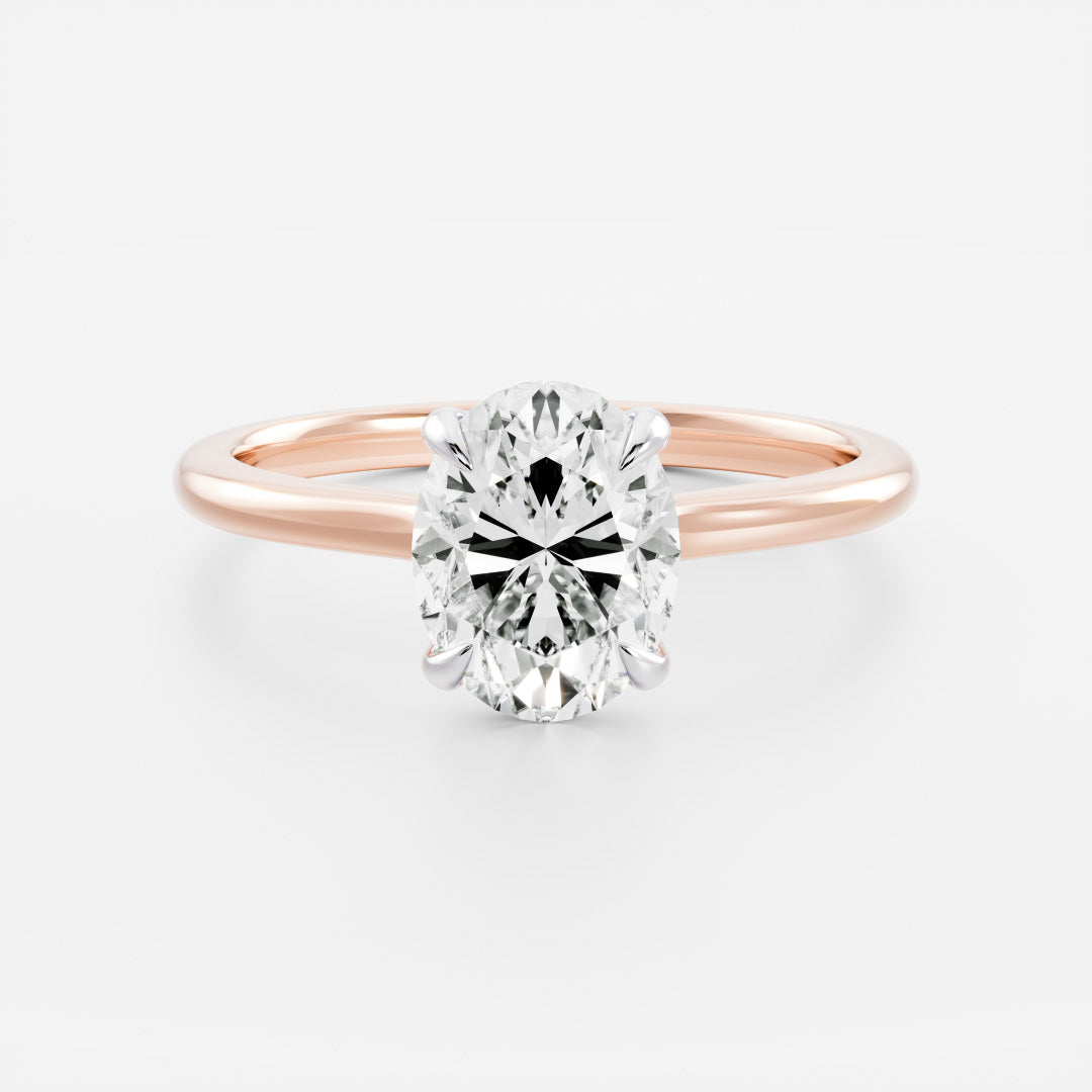 2 CT Oval: Solitaire Lab Grown Diamond Engagement Ring