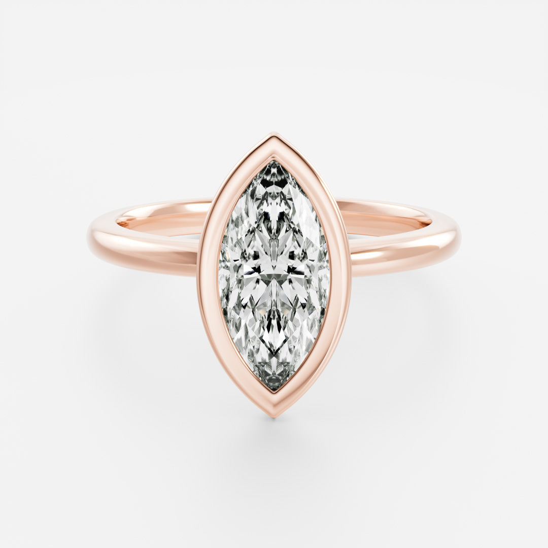 2 CT Marquise: Bezel Lab Grown Diamond Engagement Ring