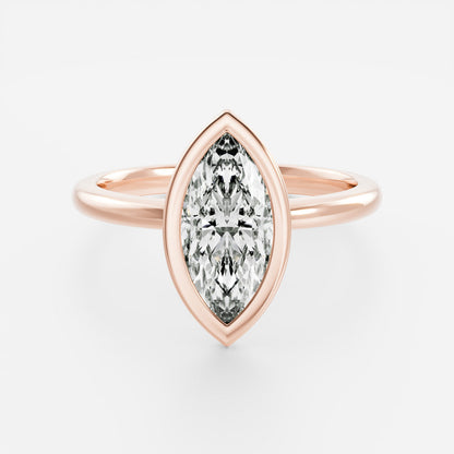 2 CT Marquise: Bezel Lab Grown Diamond Engagement Ring