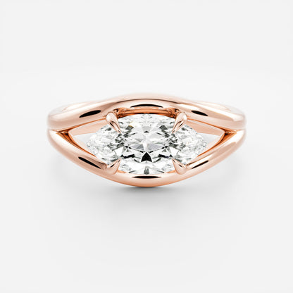 2 CT East-West Marquise: Split Shank Lab Grown Diamond
