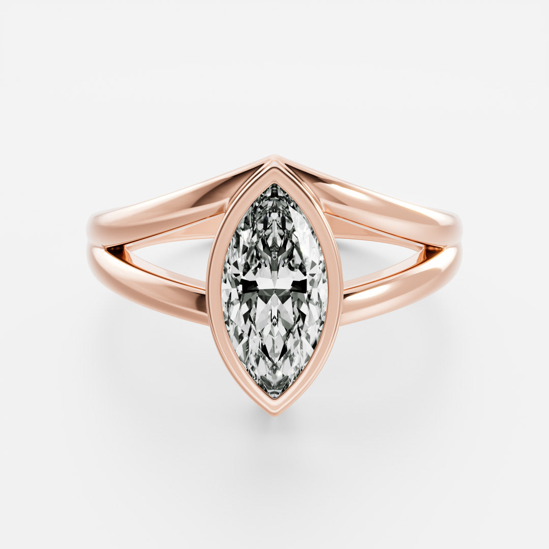 Marquise: Bezel Split Band Lab Grown Diamond