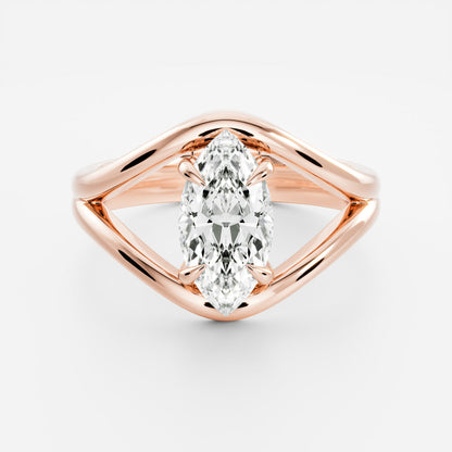 2 CT Radiant: Split Shank Lab Grown Diamond