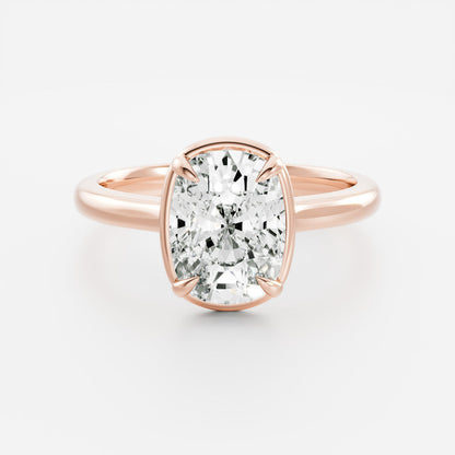 2.5 CT Elongated Cushion: Pronged Bezel Lab Grown Diamond