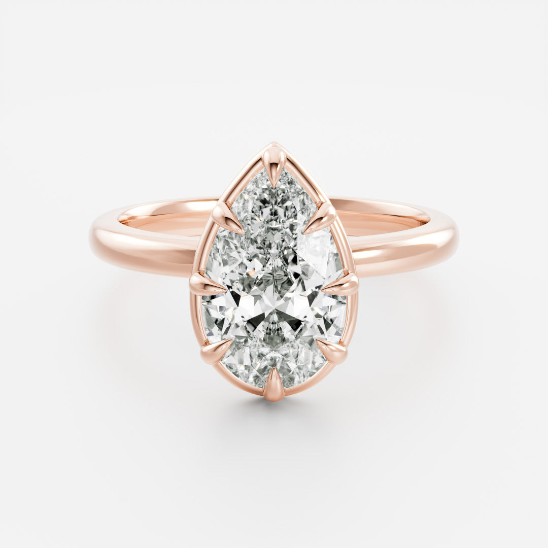 2 CT Pear: Pronged Bezel Lab Grown Diamond Engagement Ring