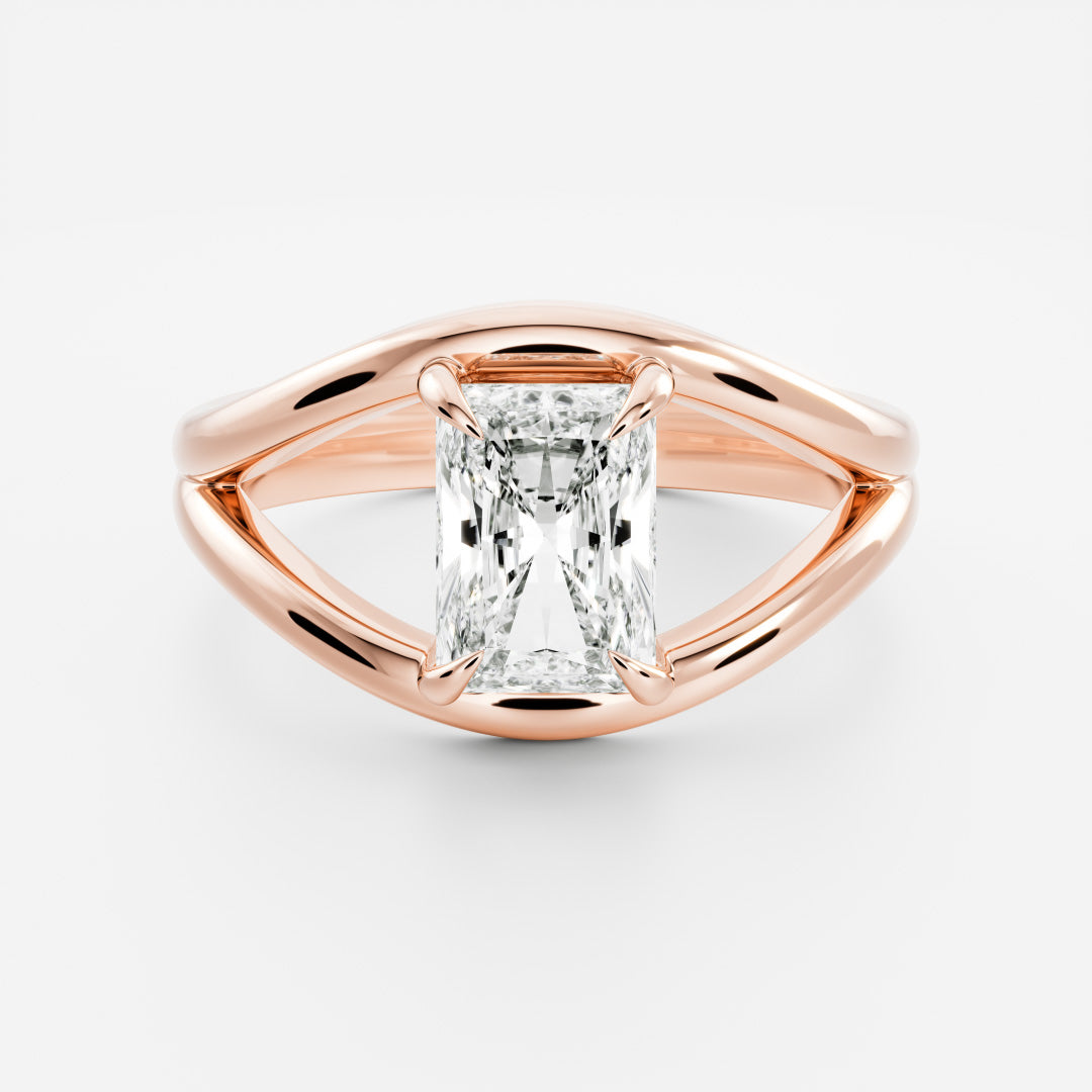2 CT Radiant: Split Shank Lab Grown Diamond