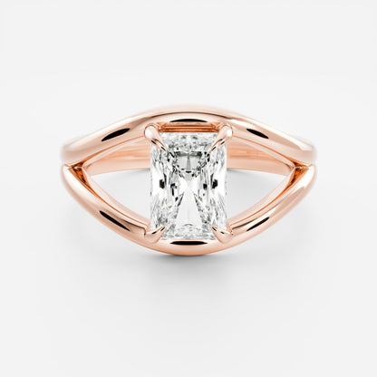 2 CT Radiant: Split Shank Lab Grown Diamond