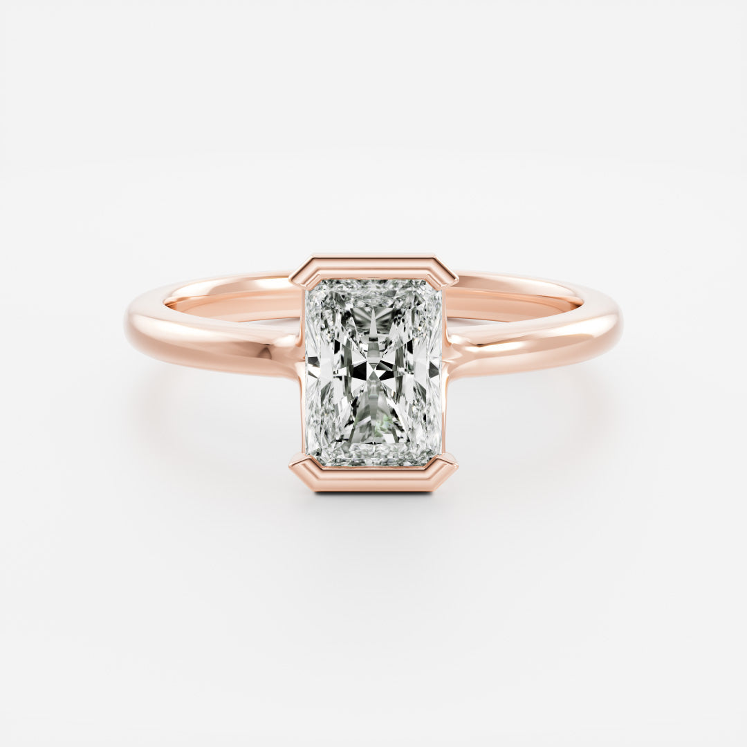 2 CT Radiant: Bezel Half Lab Grown Diamond