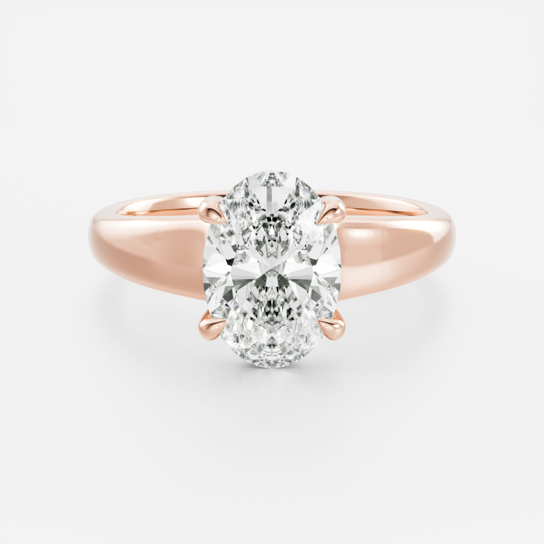 1.5 CT Oval: Chunky Solitaire Lab Grown Diamond Engagement Ring