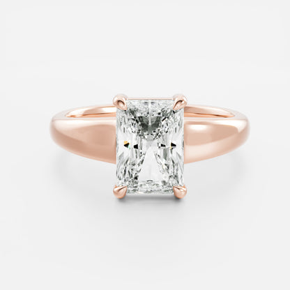1.5 CT Radiant: Chunky Solitaire Lab Grown Diamond Engagement Ring