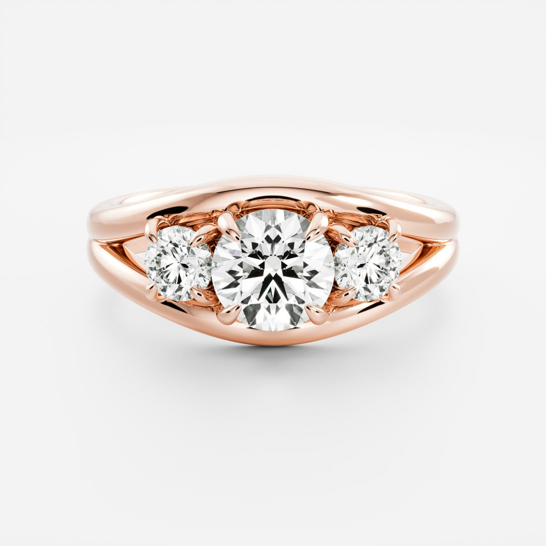 2.0 CT Round Split Shank Lab Grown Diamond Engagement Ring