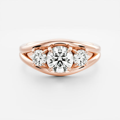 2.0 CT Round Split Shank Lab Grown Diamond Engagement Ring