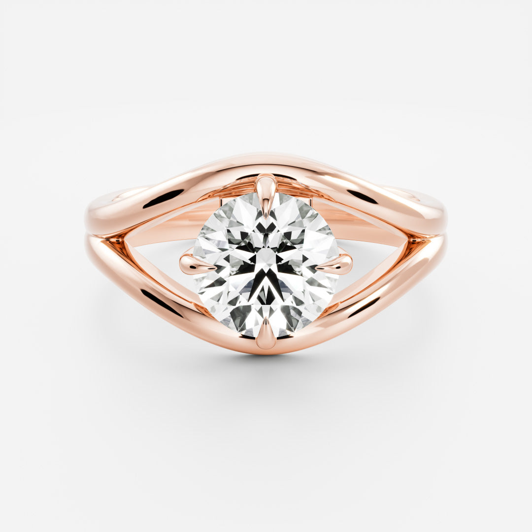 East-West Round: Split Shank Lab Grown Diamond