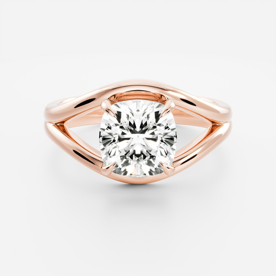 2 CT Cushion: Split Shank Lab Grown Diamond