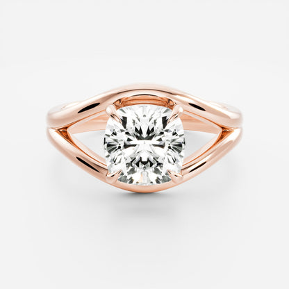 2 CT Cushion: Split Shank Lab Grown Diamond
