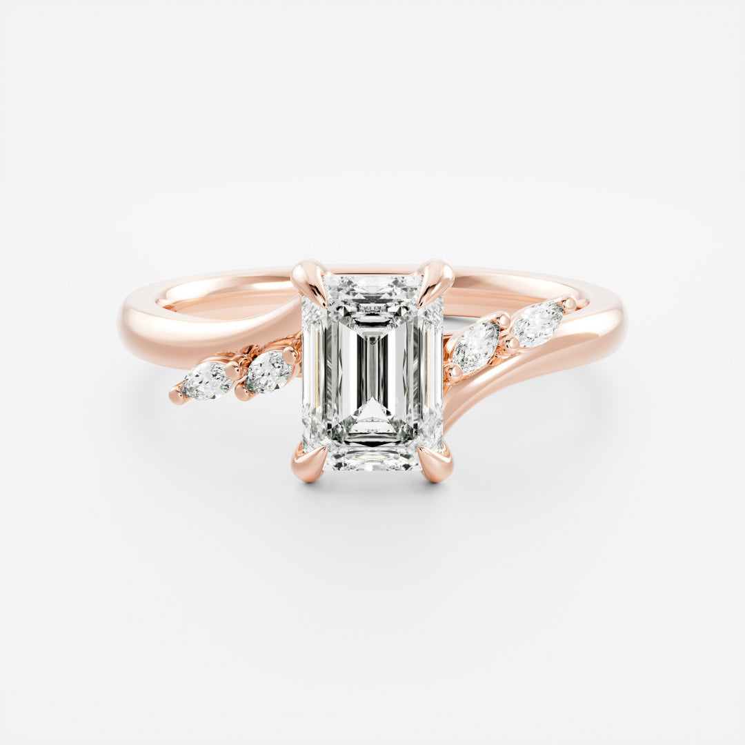 Emerald: Pave Lab Grown Diamond