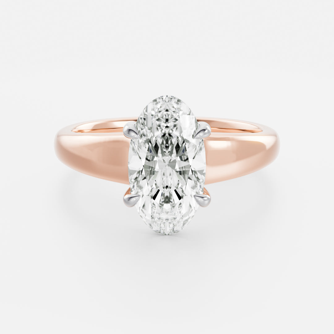 2.5 CT Moval: Chunky Solitaire Lab Grown Diamond Engagement Ring