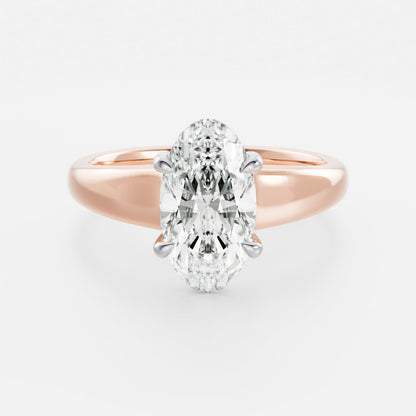 2.5 CT Moval: Chunky Solitaire Lab Grown Diamond Engagement Ring