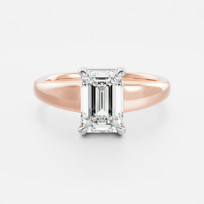 1.5 CT Emerald: Chunky Solitaire Lab Grown Diamond Engagement Ring