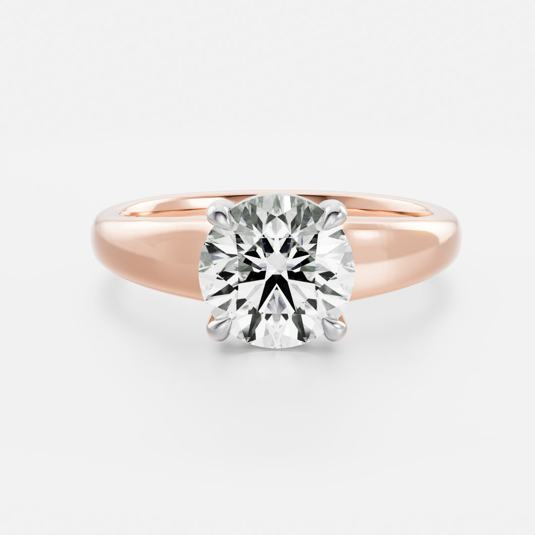 1.5 CT Round : Chunky Solitaire Lab Grown Diamond Engagement Ring