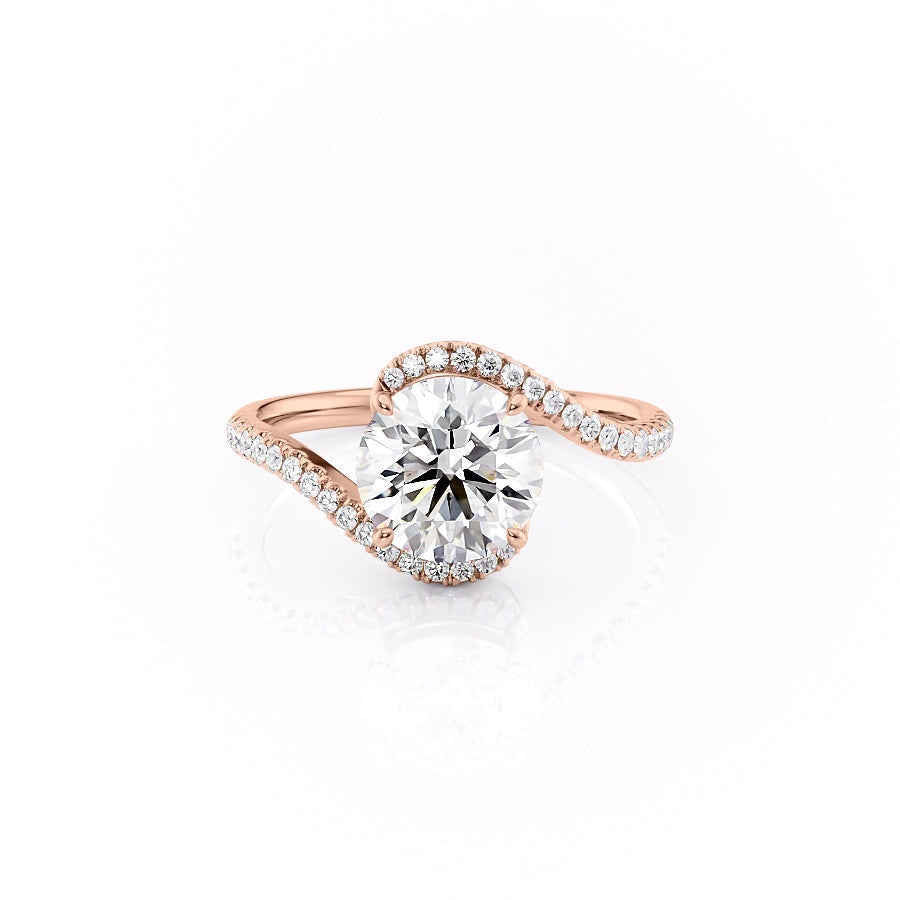 1.35 CT Round Cut Bypass Setting Moissanite Engagement Ring