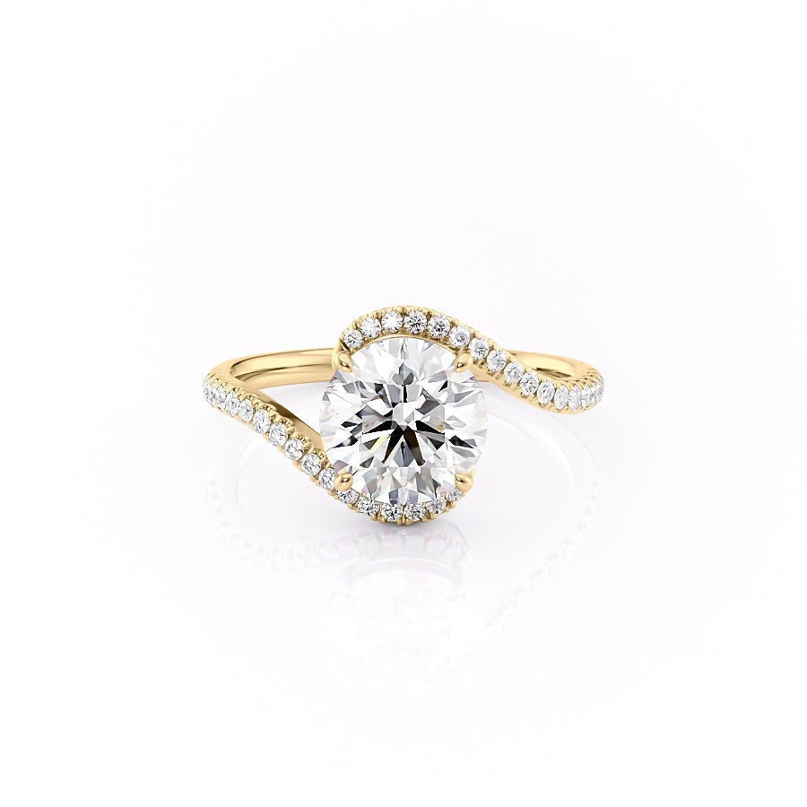 1.35 CT Round Cut Bypass Setting Moissanite Engagement Ring