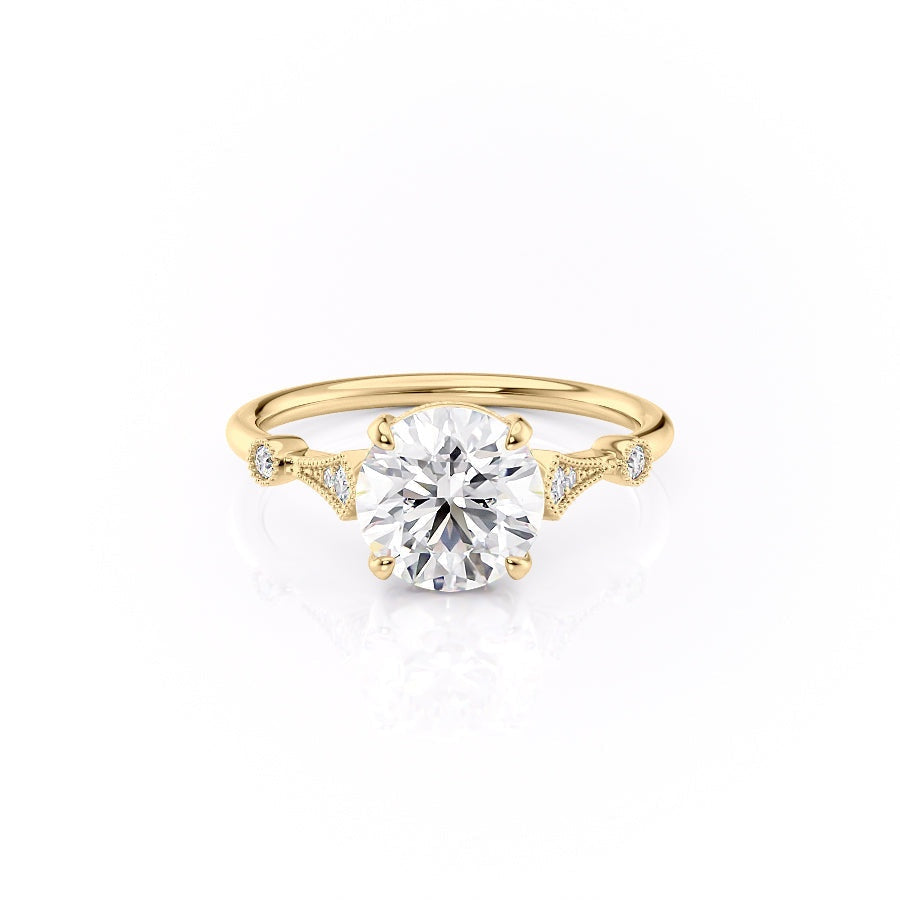 1.35 CT Round Cut Solitaire Moissanite Engagement Ring