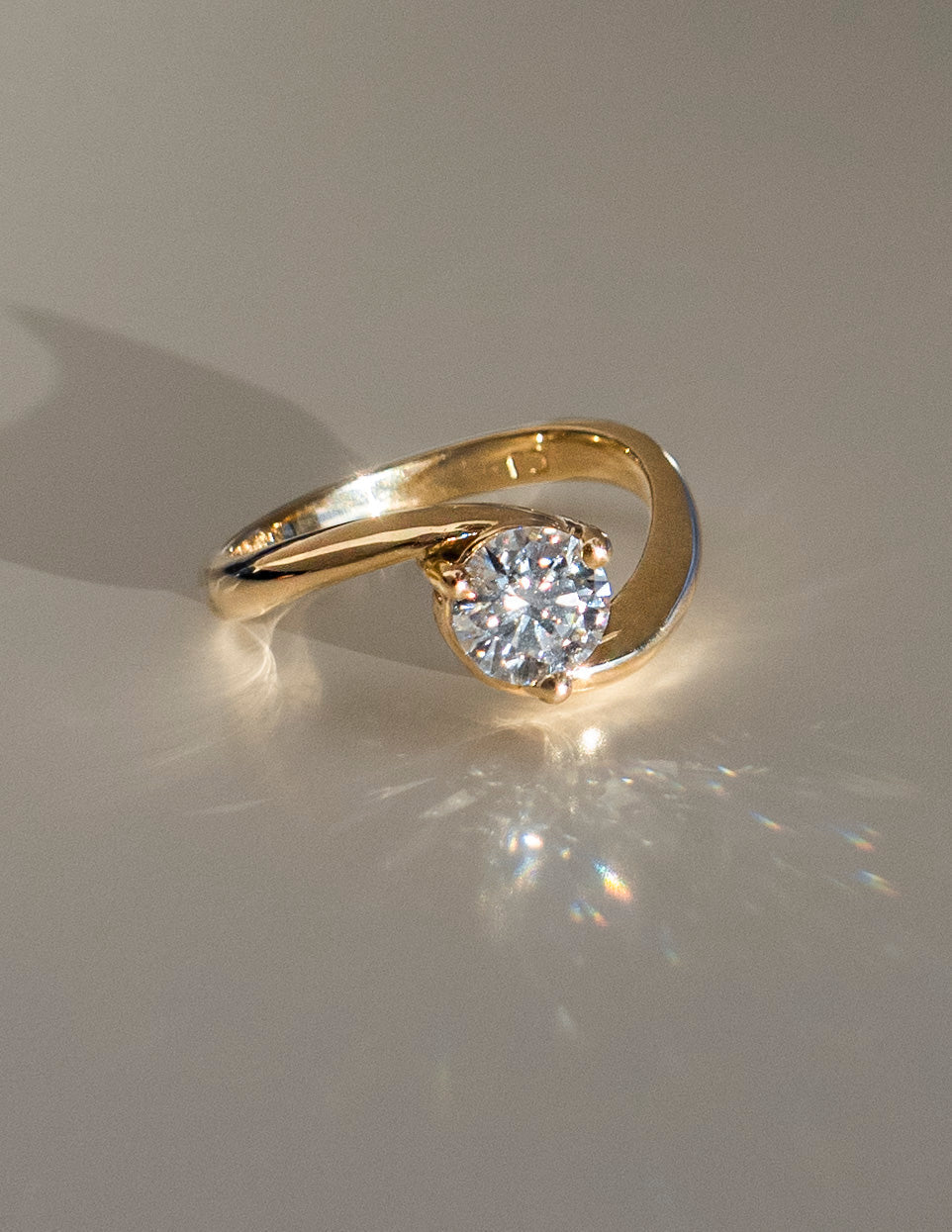 1.0 - 2.0 CT Round Cut Lab Grown Diamond Solitaire Engagement Ring