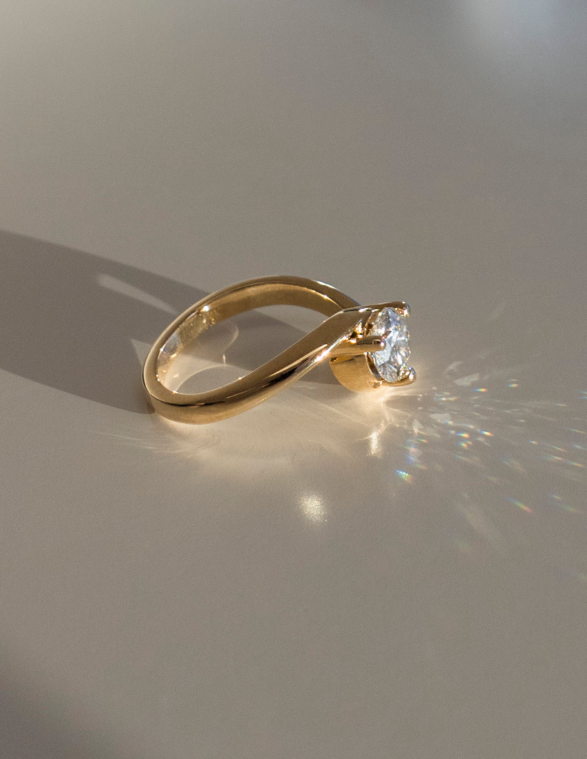 1.0 - 2.0 CT Round Cut Lab Grown Diamond Solitaire Engagement Ring