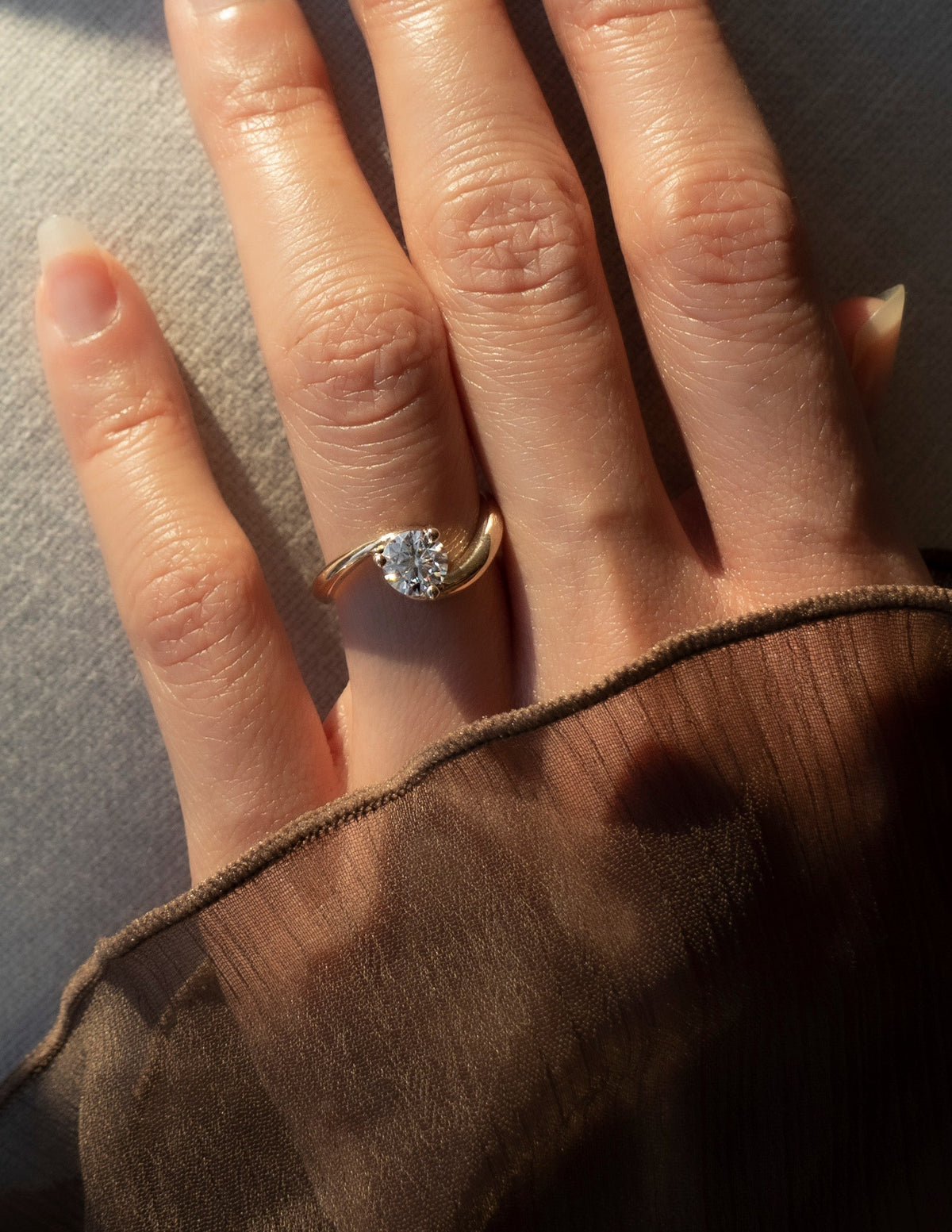 1.0 - 2.0 CT Round Cut Lab Grown Diamond Solitaire Engagement Ring