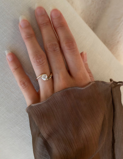 1.0 - 2.0 CT Round Cut Lab Grown Diamond Solitaire Engagement Ring