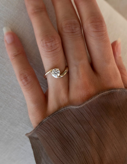 1.0 - 2.0 CT Round Cut Lab Grown Diamond Solitaire Engagement Ring