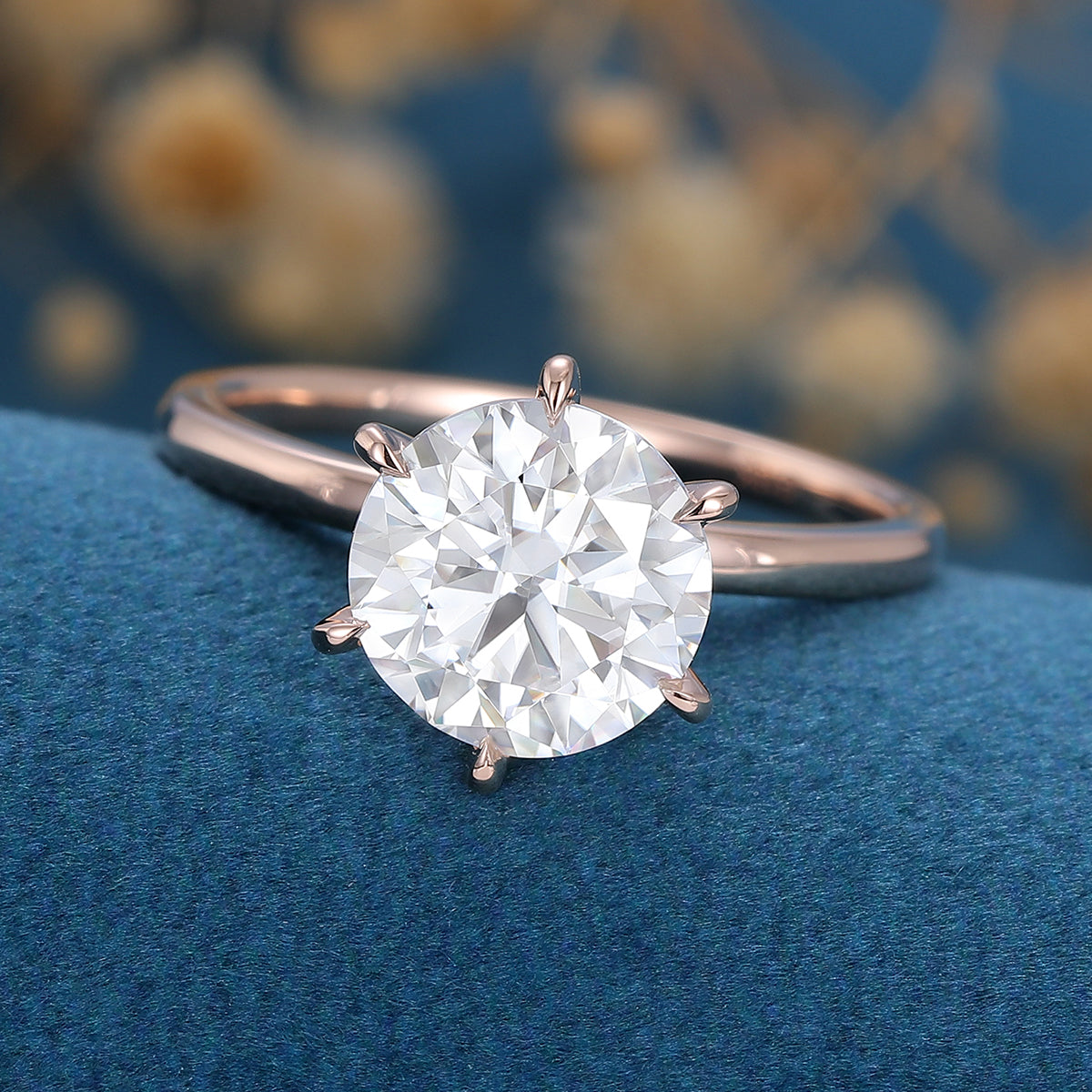 1.90 CT Round Shaped Moissanite Solitaire Engagement Ring