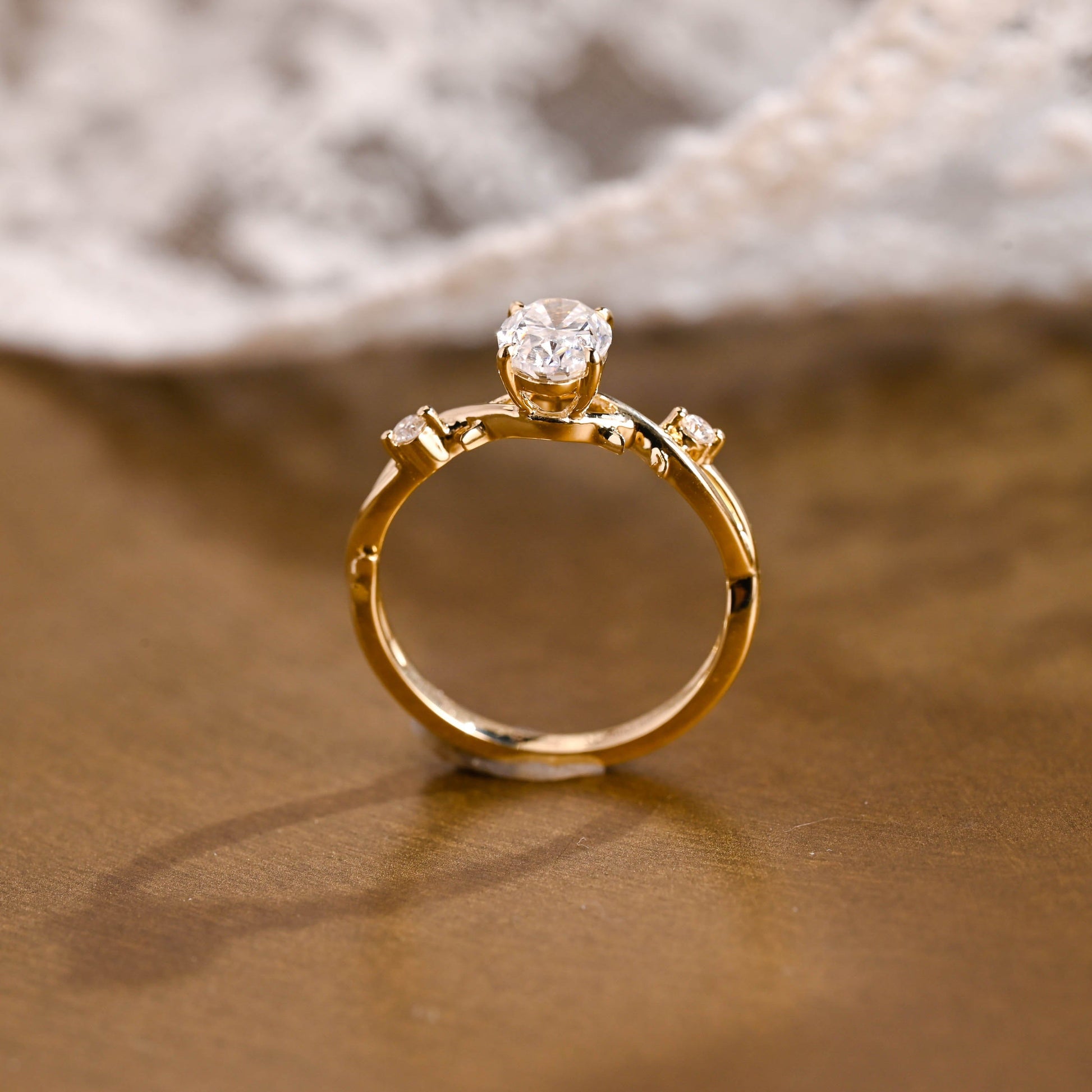2 CT Emerald Pave Moissanite Engagement Ring