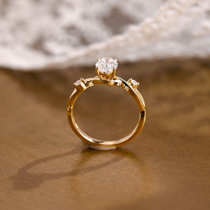2 CT Emerald Pave Moissanite Engagement Ring