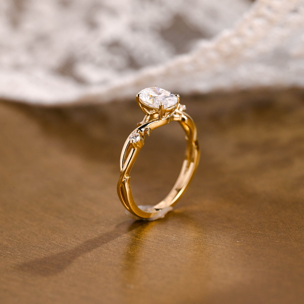 2 CT Emerald Pave Moissanite Engagement Ring