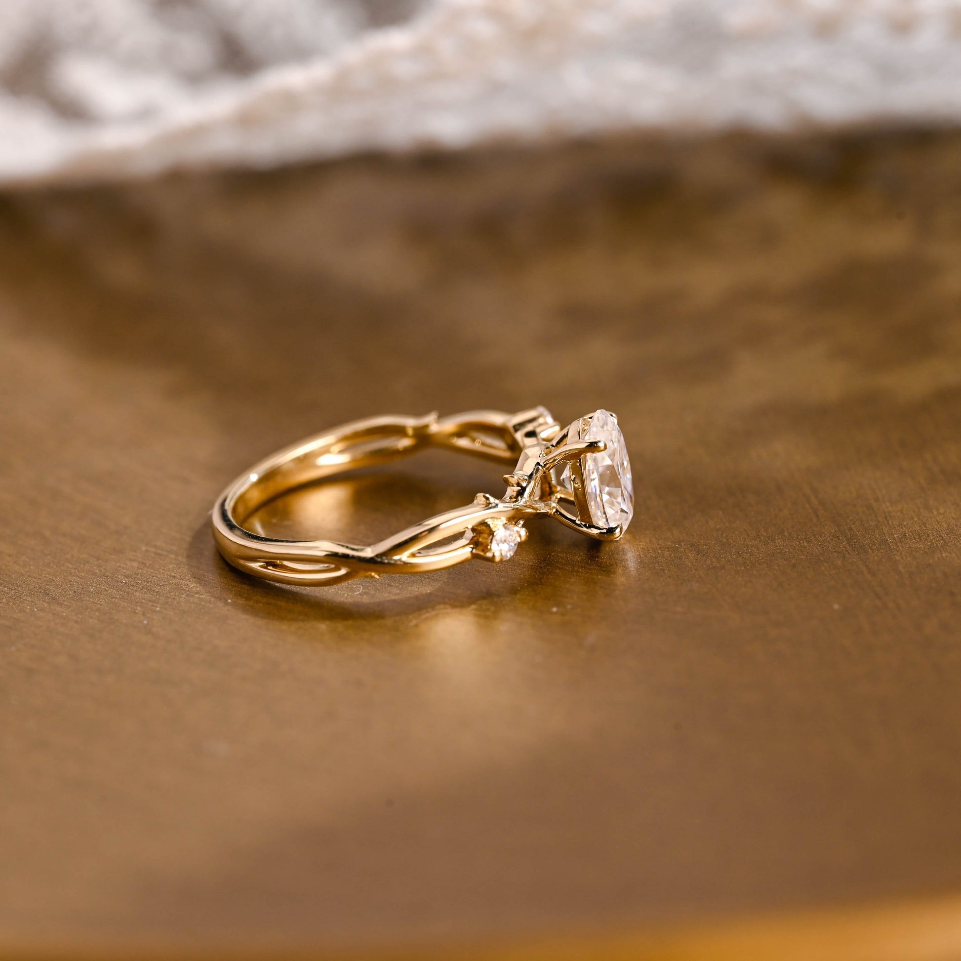 2 CT Emerald Pave Moissanite Engagement Ring