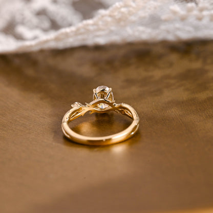 2 CT Emerald Pave Moissanite Engagement Ring
