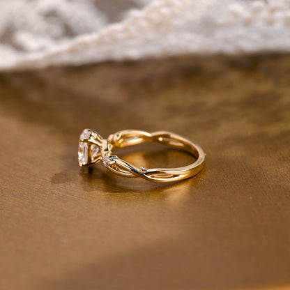 2 CT Emerald Pave Moissanite Engagement Ring