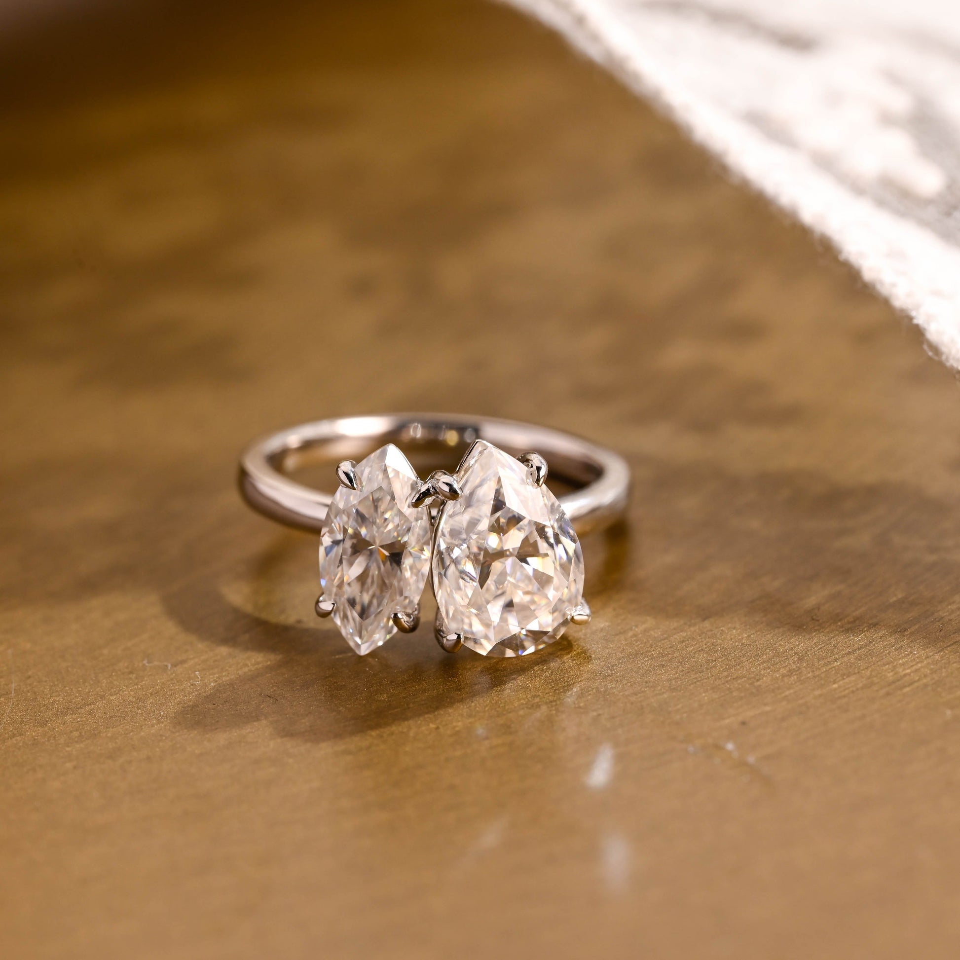 2 CT Emerald Pave Moissanite Engagement Ring