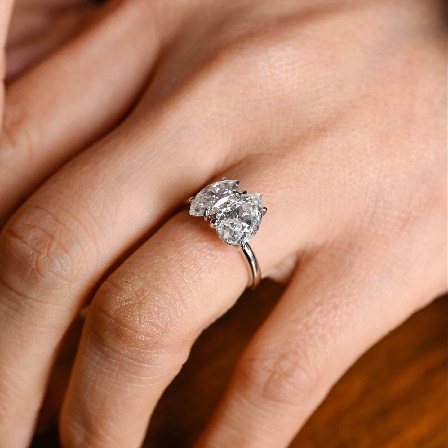 2 CT Emerald Pave Moissanite Engagement Ring